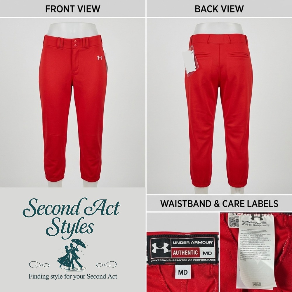 New Under Armour Women's M Red Softball Pants UA Next‎ SB Pant Knicker USP7C0W